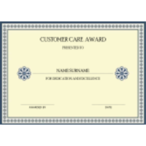 Customer Care Award Certificate thumb